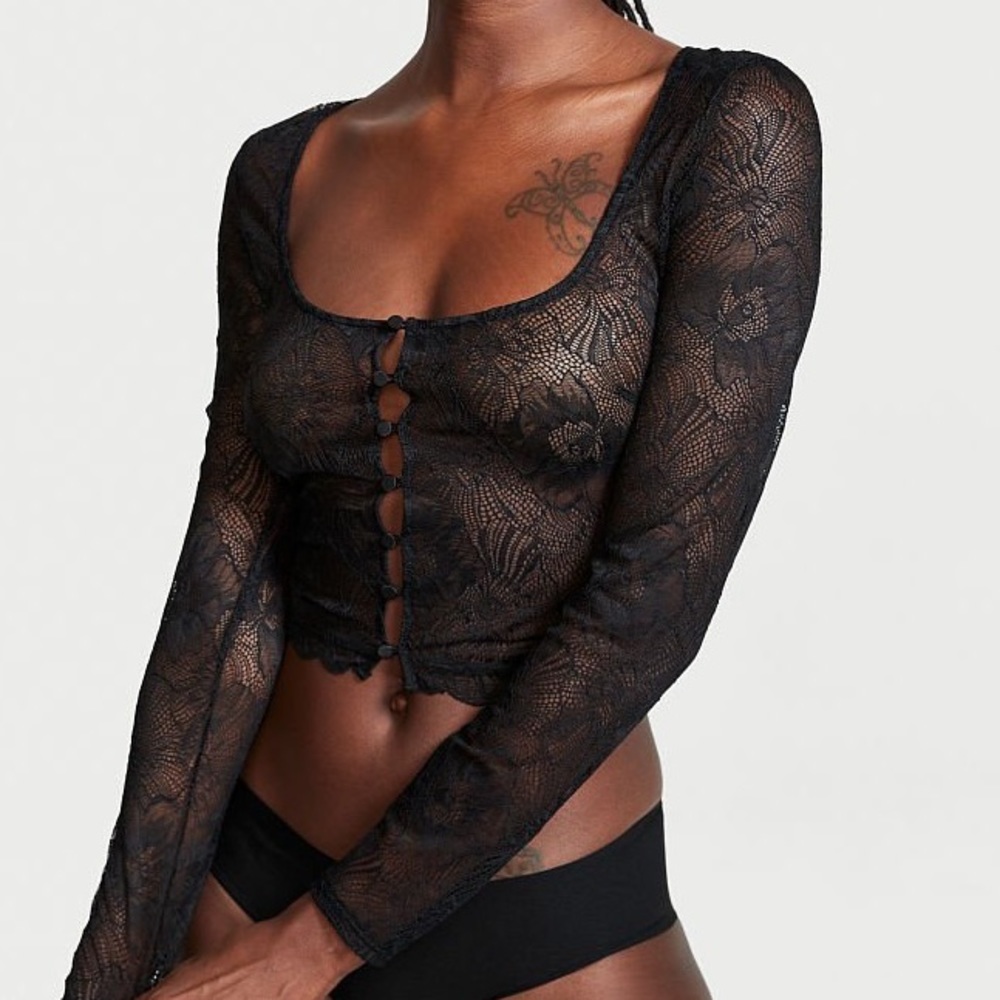Victoria secret black lace top